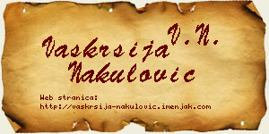 Vaskrsija Nakulović vizit kartica